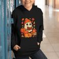 Ghost Reading Book Lovers Autumn Fall Halloween Graphic Youth Hoodie