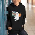 Ghost Reading Books Halloween Library Graphic Youth Hoodie