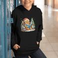 Gingerbread Reading Book Lovers Christmas Bookworm Librarian Graphic Youth Hoodie