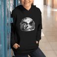 Hedgehog Reading Book Full Moon Lake Scenery Graphic Youth Hoodie