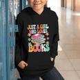 Just A Girl Who Loves Books Reading Cute Bookworm Girls Kids Graphic Youth Hoodie