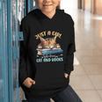 Just a Girl Who Loves Cats And Books Kitties Pet Art Lover Graphic Youth Hoodie