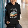 I Just Want To Read Books And Pet Cats Bookish Bookworm Graphic Youth Hoodie