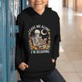 Leave Me Alone Skeleton Reading Book Floral Moon Librarian Graphic Youth Hoodie Leave Me Alone Skeleton Reading Book Floral Moon Librarian Graphic Youth Hoodie