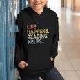 Life Happens Reading Helps Book Lovers Vinage Graphic Youth Hoodie Life Happens Reading Helps Book Lovers Vinage Graphic Youth Hoodie