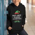 Most Likely To Read A Book Matching Christmas Elf Graphic Youth Hoodie