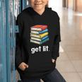 Get Lit With Books Graphic Youth Hoodie