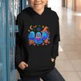 Little Ghost Coffee Tee Spooky Season Ghost Reading Book Graphic Youth Hoodie