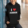 I Love Horror Heart Movies TV Show Books Writing Read Graphic Youth Hoodie
