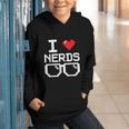 I Love Nerds I Heart Nerds For Science Book Knowledge Geeks Graphic Youth Hoodie