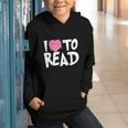 I LOVE TO READ Reading Books Bookworm Library Day Novelty Graphic Youth Hoodie
