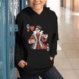 Modern Queen Of Hearts Book Lover Reading Novels Romantasy Graphic Youth Hoodie