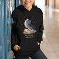Night Owl Book Club Crescent Moon Late Night Reading Graphic Youth Hoodie Night Owl Book Club Crescent Moon Late Night Reading Graphic Youth Hoodie