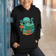 Octopus Reading Book Reading Bookworm Reader Graphic Youth Hoodie Octopus Reading Book Reading Bookworm Reader Graphic Youth Hoodie