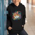 Open Book With Colorful Floral Reading Magic Graphic Youth Hoodie