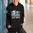 Panda Napping On Books Life’s Too Short To Skip Naps Graphic Youth Hoodie