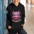 I Read Banned Books Axolotl Reading Graphic Youth Hoodie