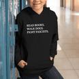 Read Books Walk Dogs Fight Fascists Reading Book Lover Dog Graphic Youth Hoodie