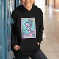 The Reader Retro Reading Skeleton Books Flowers Tarot Card Graphic Youth Hoodie