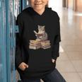 Reading Cat Book Lover Graphic Youth Hoodie Reading Cat Book Lover Graphic Youth Hoodie