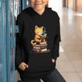 Reading Cat Books Cute Graphic Youth Hoodie