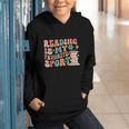 Reading Is My Favorite Sport Retro Groovy Book Lovers Graphic Youth Hoodie
