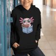 Readsalotl Axolotl Reading Book Lover Reading Pocket Axolotl Graphic Youth Hoodie Readsalotl Axolotl Reading Book Lover Reading Pocket Axolotl Graphic Youth Hoodie
