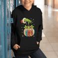 Retro Christmas Ornament Book Christmas Teacher Librarian Graphic Youth Hoodie