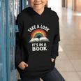 Retro Rainbow Take A Look It's In A Book Reading Graphic Youth Hoodie Retro Rainbow Take A Look It's In A Book Reading Graphic Youth Hoodie