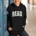 Retro Read Floral Reading Bookworm Librarian Book Lover Graphic Youth Hoodie