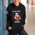 He Sees What You'Ve Been Reading Santa Book Lover For Women Graphic Youth Hoodie