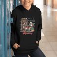 He Sees What You'Ve Been Reading Santa Christmas Bookish Graphic Youth Hoodie He Sees What You'Ve Been Reading Santa Christmas Bookish Graphic Youth Hoodie