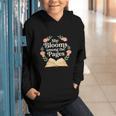 She Blooms Among The Pages Women Mom Wife Floral Book Quote Graphic Youth Hoodie