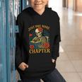 Skeleton Read Book Just One More Chapter Floral Book Lover Graphic Youth Hoodie