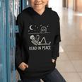 Skeleton Read In Peace Halloween Book Graphic Bookish Graphic Youth Hoodie
