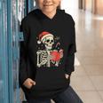 Skeleton Reading Book Christmas Teacher Librarian Book Lover Graphic Youth Hoodie