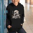 Skull Books Flowers Goth Reader Grunge Dark Alt Aesthetic Graphic Youth Hoodie