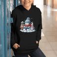 Snowman Reading Books Lovers Librarian Bookworm Christmas Graphic Youth Hoodie Snowman Reading Books Lovers Librarian Bookworm Christmas Graphic Youth Hoodie
