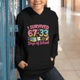 Survived 67 Days Of School Ice Cream Drip Apple Pencil Book Graphic Youth Hoodie Survived 67 Days Of School Ice Cream Drip Apple Pencil Book Graphic Youth Hoodie