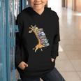 Teacher Shirt Giraffe Holding Books Bookworm Librarian Graphic Youth Hoodie