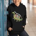 Teachersaurus Dinosaur Teachers Dino Reading Book Librarian Graphic Youth Hoodie