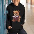 Teddy Bear Reading a Book Graphic Youth Hoodie Teddy Bear Reading a Book Graphic Youth Hoodie