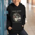 Tired Moms Book Club Dark Floral Coffee Skeleton Graphic Youth Hoodie