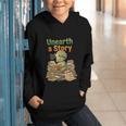 Unearth a Story Triceratops Dinosaur Reading Books Cute Dino Graphic Youth Hoodie Unearth a Story Triceratops Dinosaur Reading Books Cute Dino Graphic Youth Hoodie