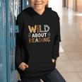 Wild About Reading Animal Bookworm Library Book Lover Reader Graphic Youth Hoodie