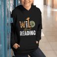 Wild About Reading Books Animal Theme Bookworm Library Day Graphic Youth Hoodie Wild About Reading Books Animal Theme Bookworm Library Day Graphic Youth Hoodie
