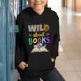 Wild About Reading Books Reader Bookworm Animals Book Lover Graphic Youth Hoodie Wild About Reading Books Reader Bookworm Animals Book Lover Graphic Youth Hoodie