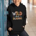 Wild About Reading Books Reader Teachers Kids Librarian Graphic Youth Hoodie