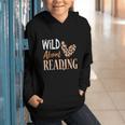Wild About Reading Teacher Books Reader Lovers Leopard Zebra Graphic Youth Hoodie