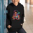 Woman Reading Book Lover Geometric Girl Afro History Graphic Youth Hoodie